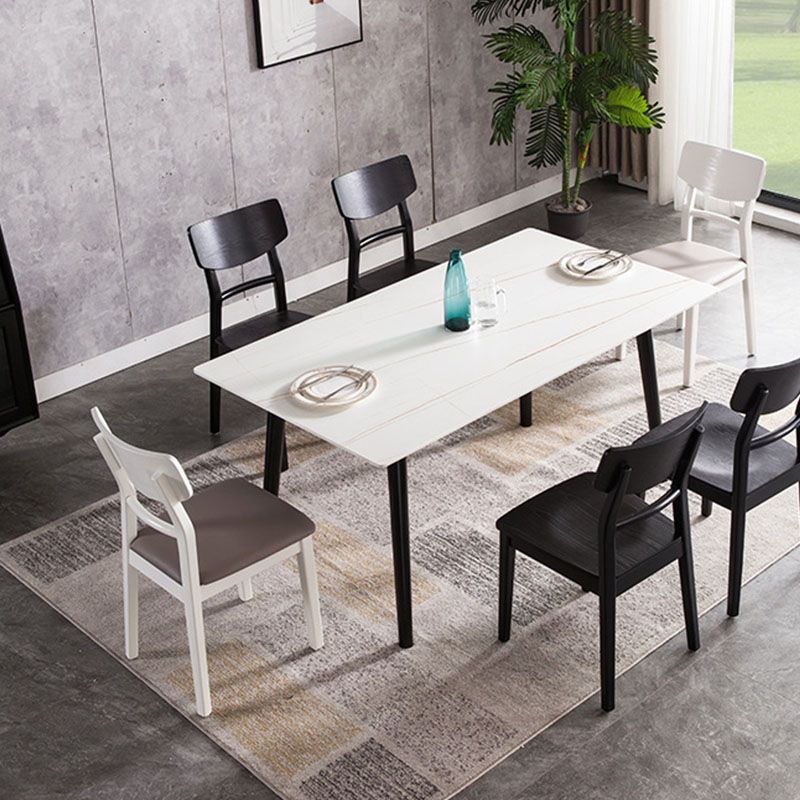 Wood Kitchen Dining Side Chair Ladder Back Side Chair in Black