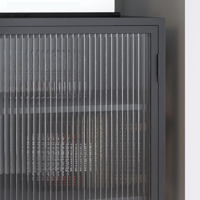 Iron Living Room Sideboard Cabinet Modern Server Cabinet with Storage and Glass Door