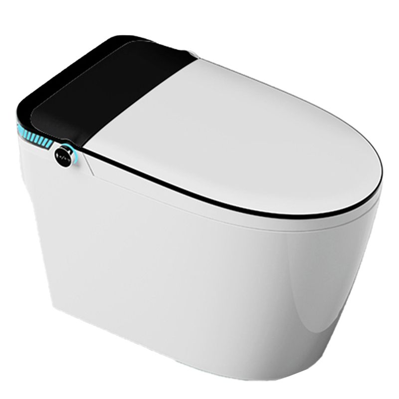 Contemporary Ceramic Flush Toilet Heated Seat Included Toilet Bowl for Washroom