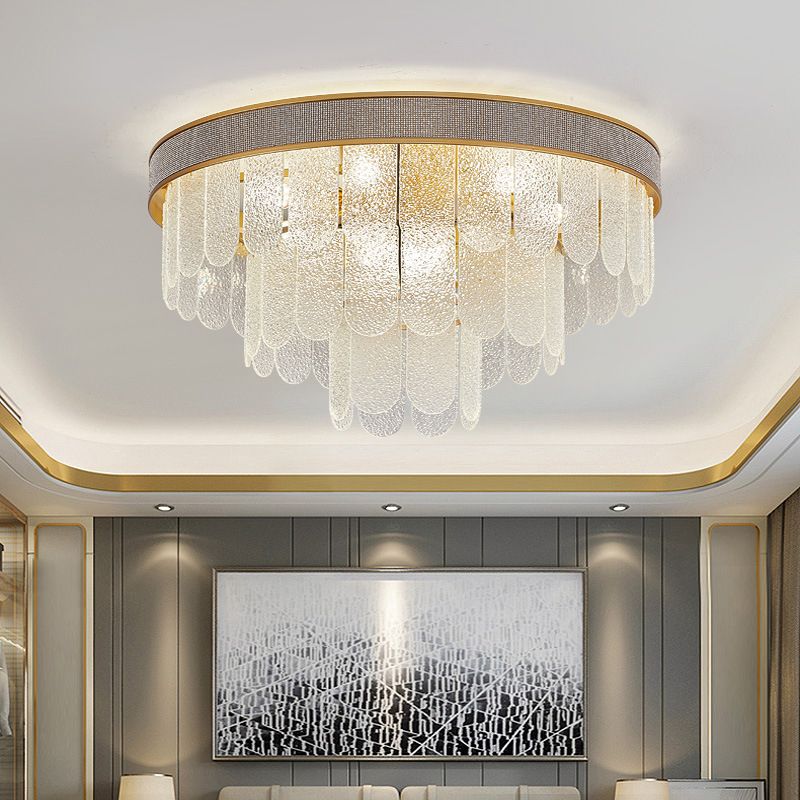 Modern Ceiling Light Simple Glass Flush Mount Light Fixture for Bedroom