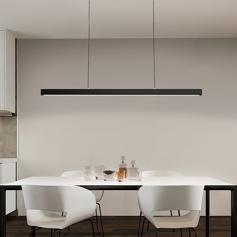 Contemporary Pendant Lights for Kitchen Island Linear Island Lighting in Black