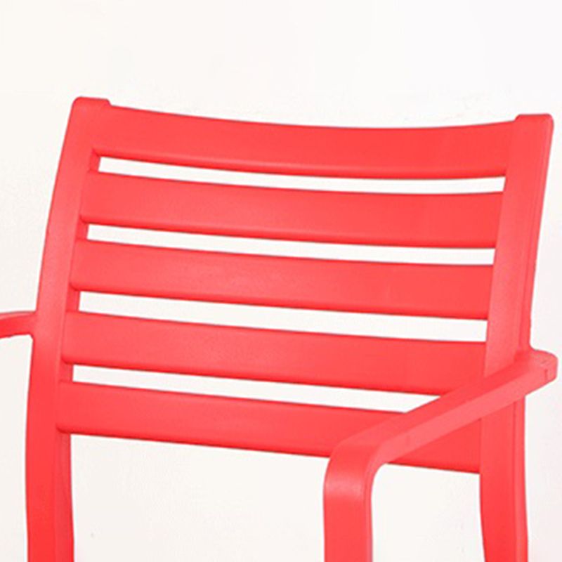 Sillas de comedor contemporáneas Silla lateral con brazo de comedor con patas de plástico
