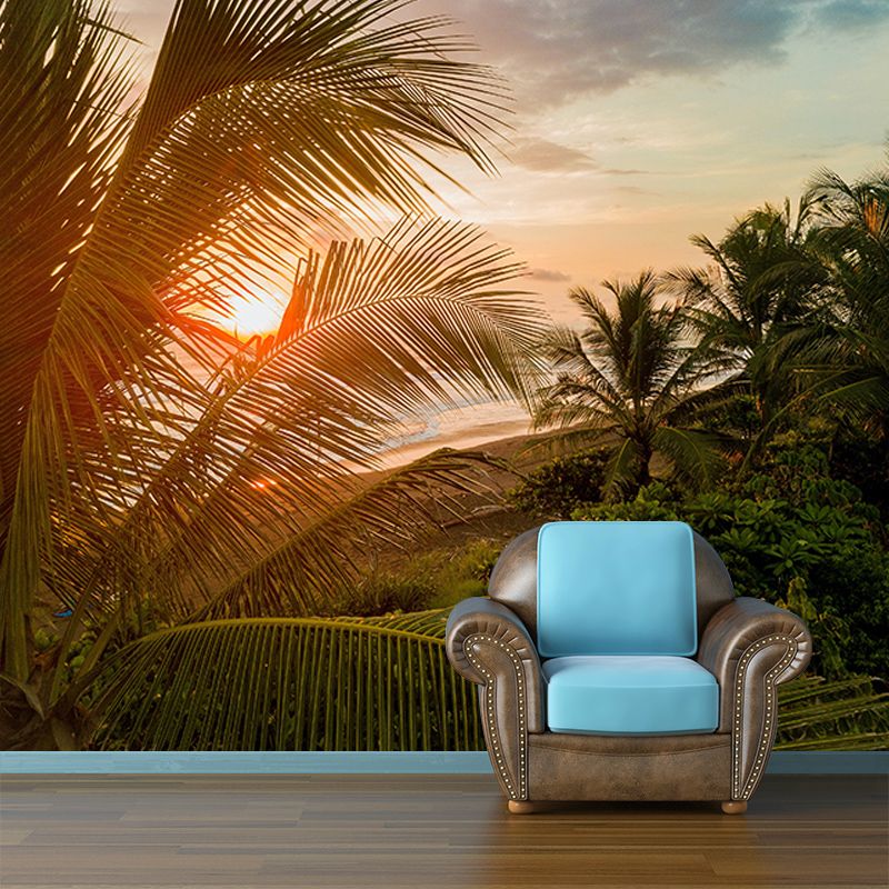 Environment Friendly Resistant Mural Wallpaper Tropic Sleeping Room Wall Mural