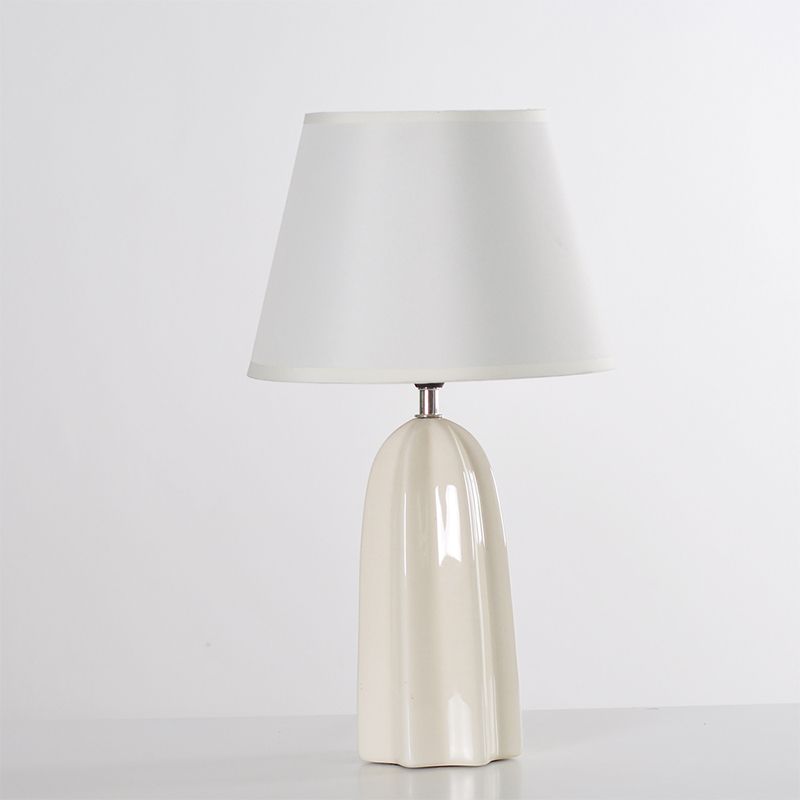 TABLEAU TABLE LETURE moderniste 1 bulbe lampe de nuit blanche / marron avec base de céramiques Prism