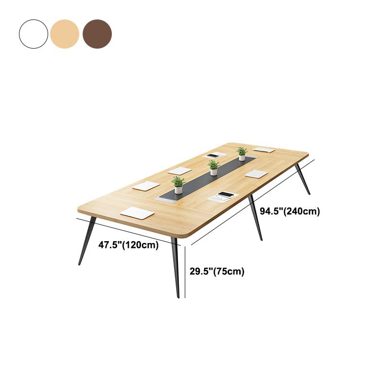Wooden Office Writing Desk Industrial Curved Cable Management Office Desk