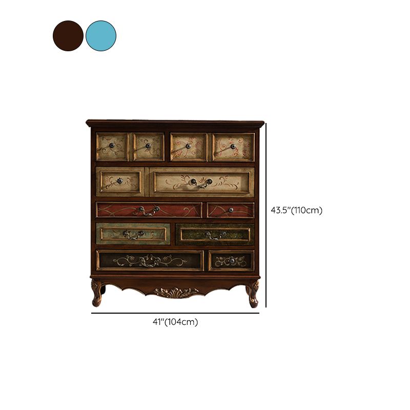 Traditional Storage Chest Solid Wood Dresser with 7/9 Drawers