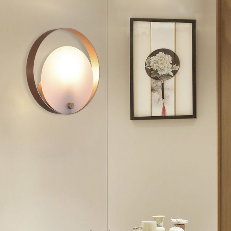 1-Light Round Flush Murce Galce Colonial White White acrylique Mur Wall Lightture pour le salon