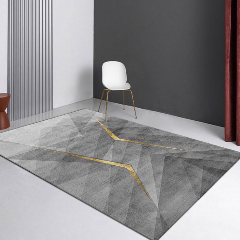 Prachtig woonkamer tapijt trendy grijs polyester gebied tapijt indoor tapijt met niet-slipachter