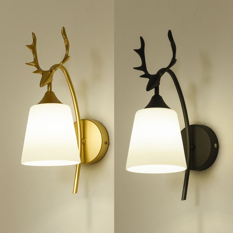 Glass Geometric Wall Light Fixture Modern 1-Light Wall Sconce Light