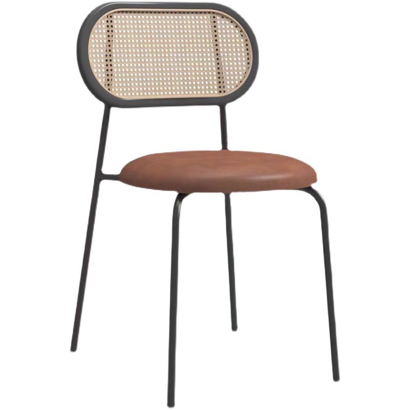 Contemporary Armless Dining Chairs Faux Leather Upholstered Dining Side Chair