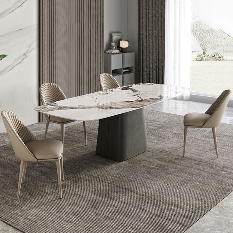 Scandinavian Style Sintered Stone Dining Table Set 1/4/5/7 Pieces Dining Set for Home Use