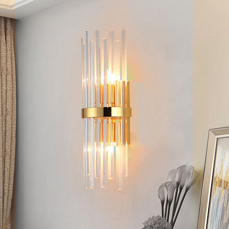 Luz de la pared de cilindro APLEZA MODERA CRISTAL TRI-SIDA 2 CABEZAS LUZ