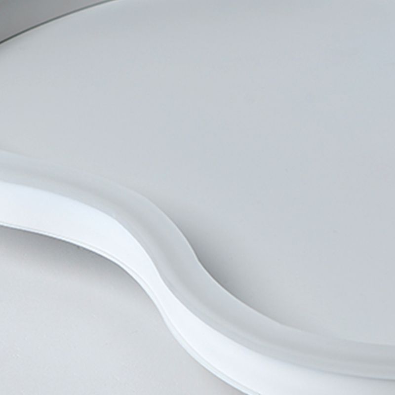 Plafonnier encastré en métal de forme unique, style moderne, éclairage encastré à 1 lumière en blanc