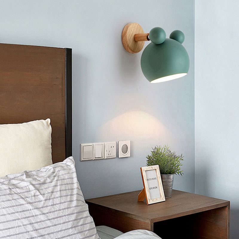 Rotatable Mouse Kid Bedroom Wall Light Metal 1 Head Macaron Loft Wall Sconce