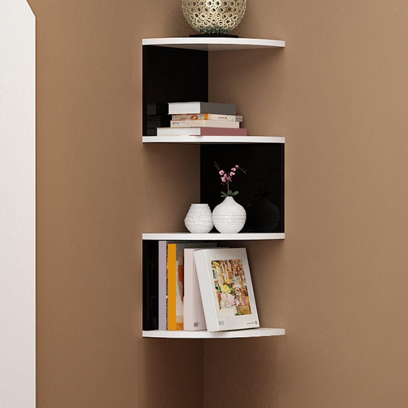 Contemporary Style Wall Mounted Bookcase Engineered Wood Bookshelf