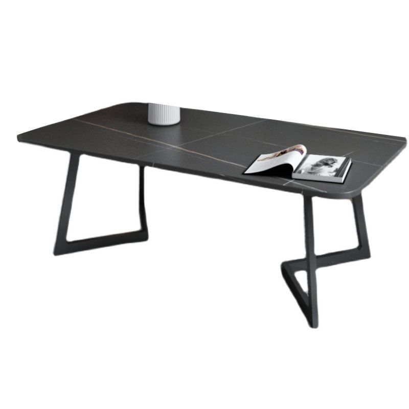 Single Cocktail Table Slate Rectangular Coffee Table for Living Room