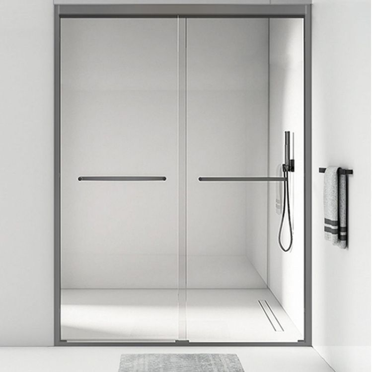 Simple In-line Shower Bath Door Glass and Metal Bathroom Shower Door