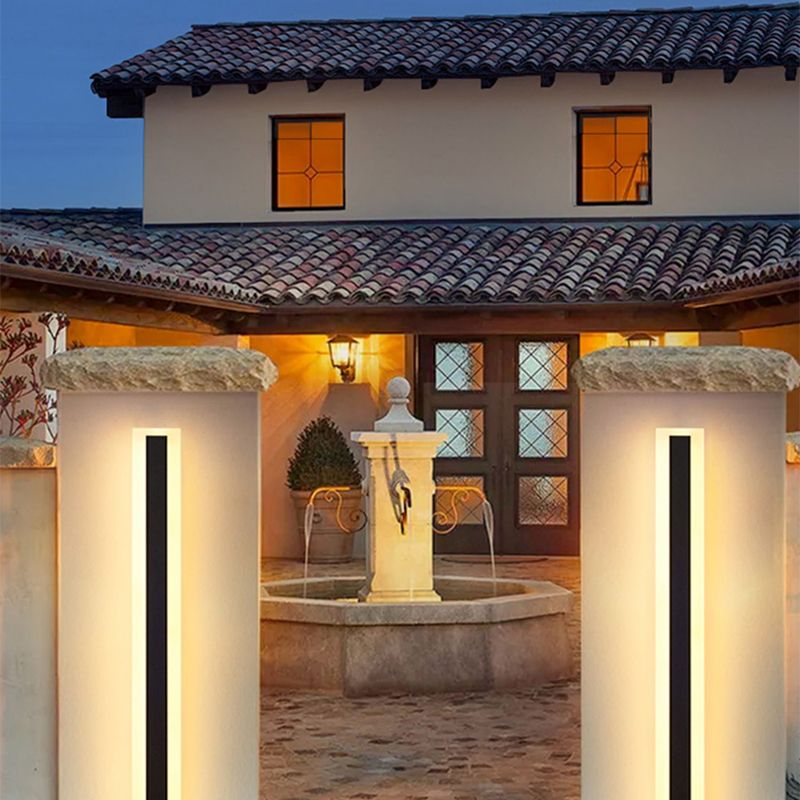 Forma lineal de metal apliques de pared estilo moderno 1 iluminación de montaje de pared de luz en negro