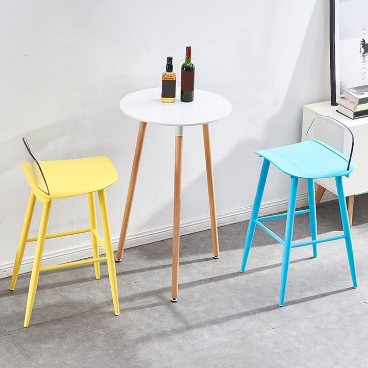 Indoor Glam Low Back Bar Stool Armless Metal and Plastic Bar Stool