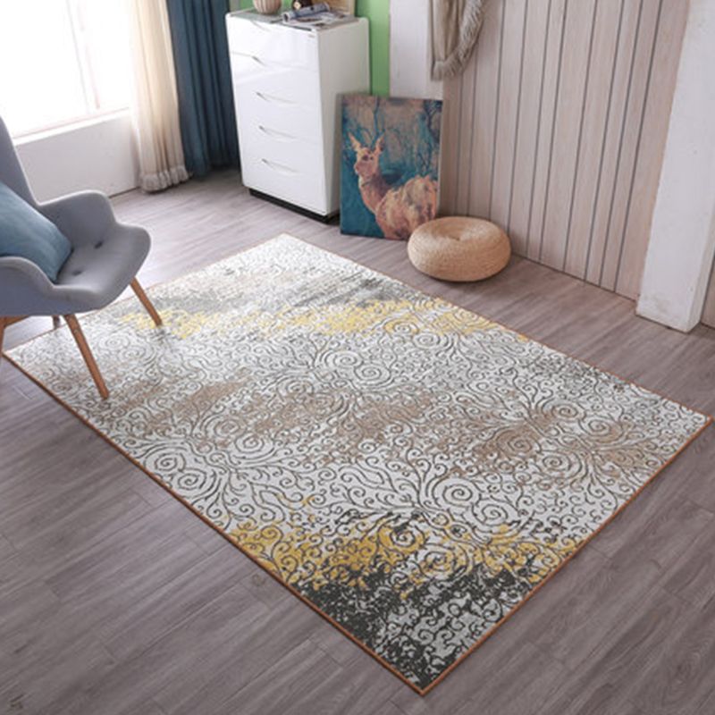 Modern Home Decor Rug Multi Color Abstract Print Area Carpet Synthetics Non-Slip Backing Pet Friendly Rug