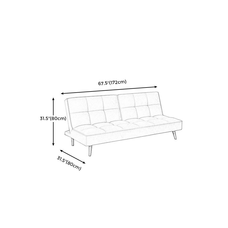 Contemporary Faux Leather and Velvet Reclining Convertible Settee Couch