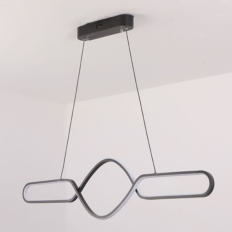 Linear Shape Island Pendant Contemporary Style Metal 1 Light Pendant Lighting Fixture