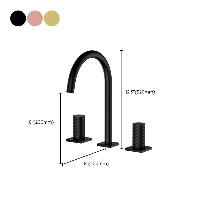 Luxury Vessel Sink Faucet Knob Handle 3 Holes Gooseneck Circular Vessel Faucet