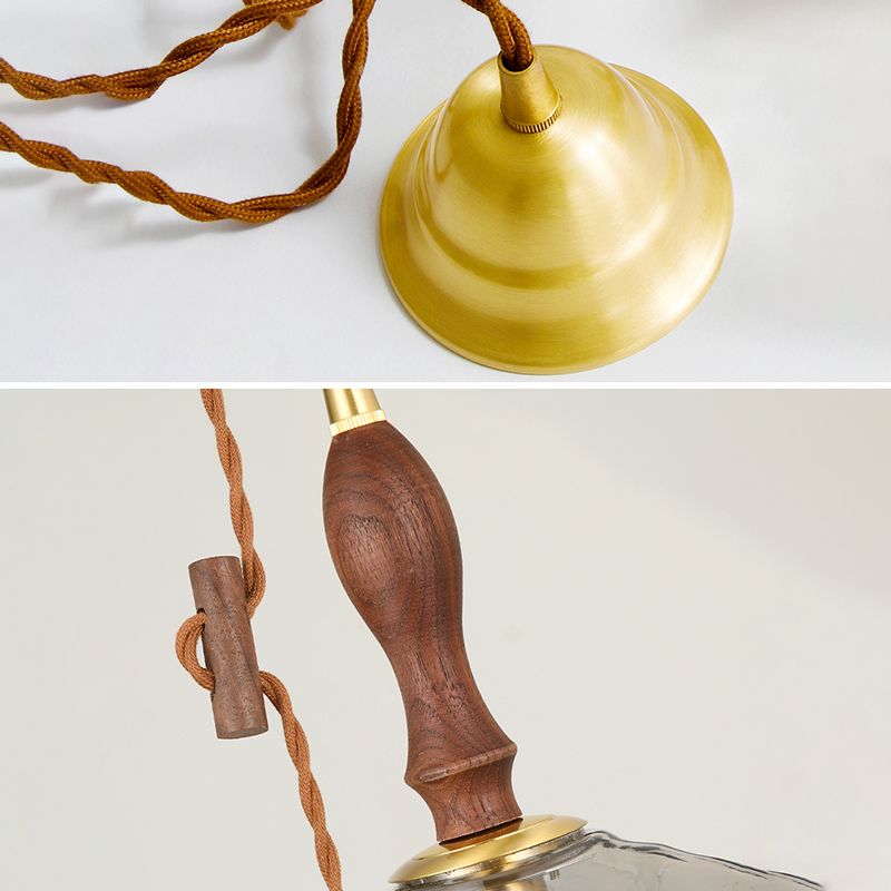 Glass Shade Hanging Light Modern Household Pendent Lighting Fixture for Dining Room