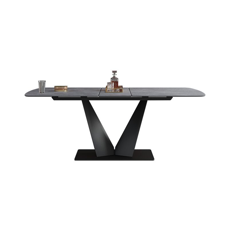 Modern Rectangle Sintered Stone Table Set 1/3/4/6 Pieces Dining Set