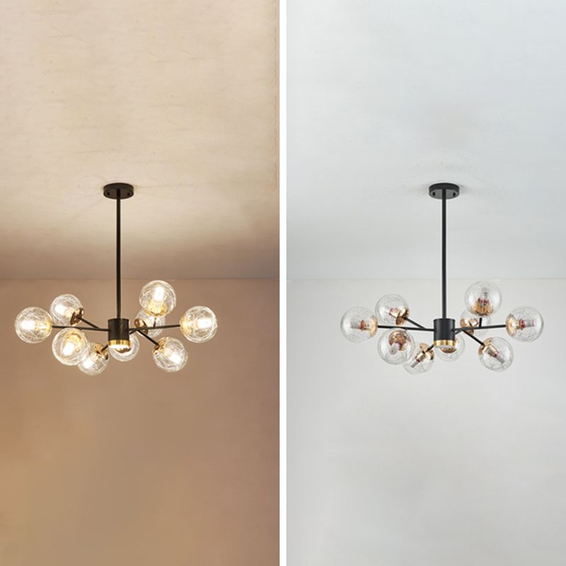 Modern Chandelier Lights Globe-Shaped Pendant Lights Glass Pendant Chandelier for Dining Room