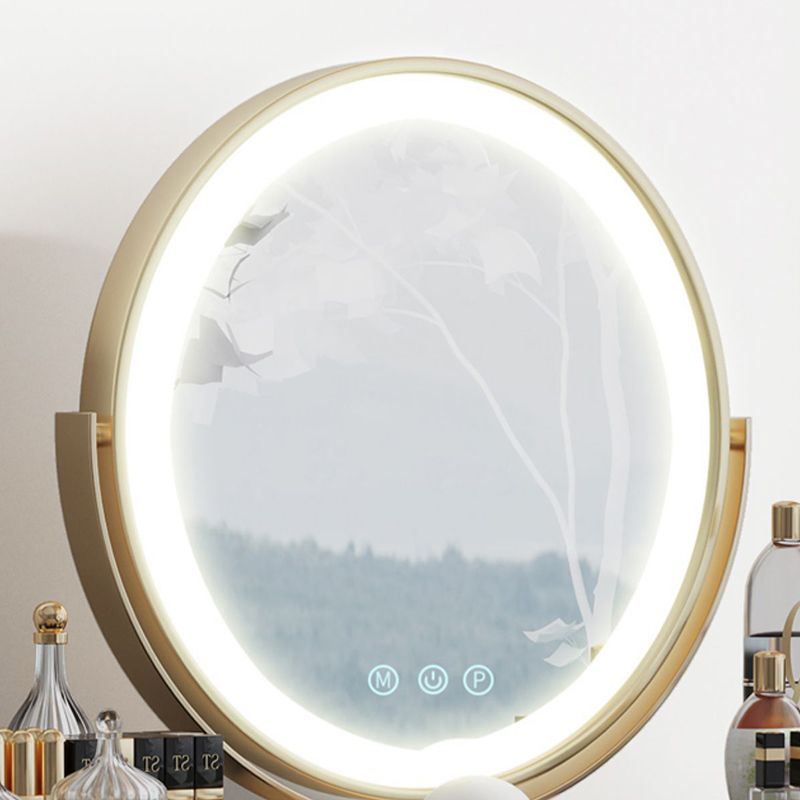 Luxurious Metal Make-up Vanity 4 Solid Wood Drawers Dressing Table