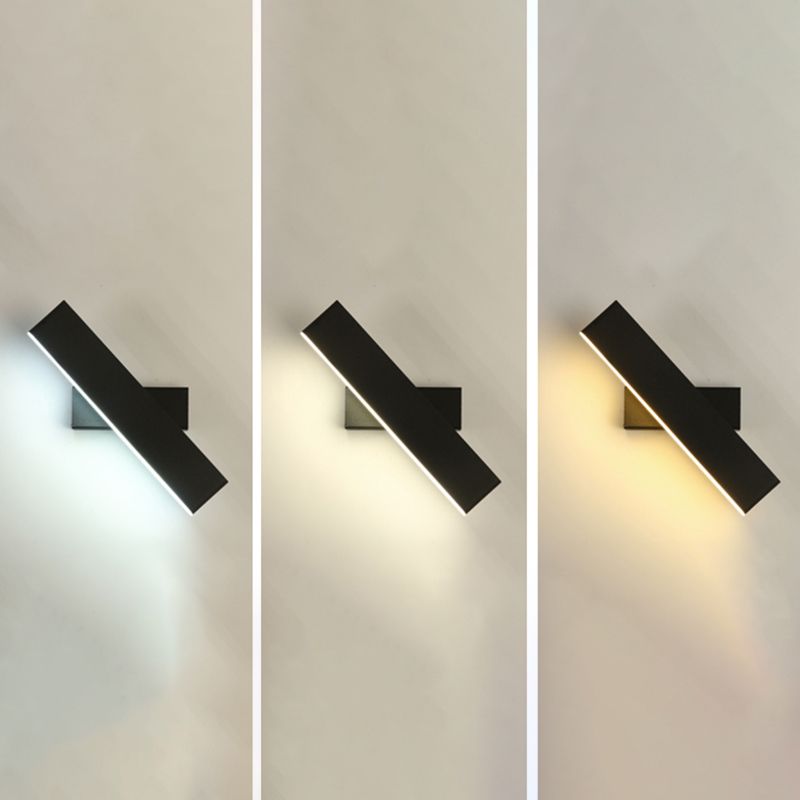 Lampada a parete a LED rettangolare acrilica in stile moderno in ferro battuto in ferro battuto con una parete per camera da letto