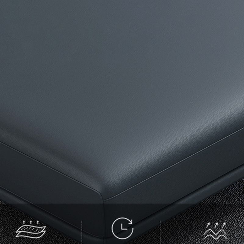 34.64 " H Blue Faux Leather Square Arm Sofa & Chaise for Living Room