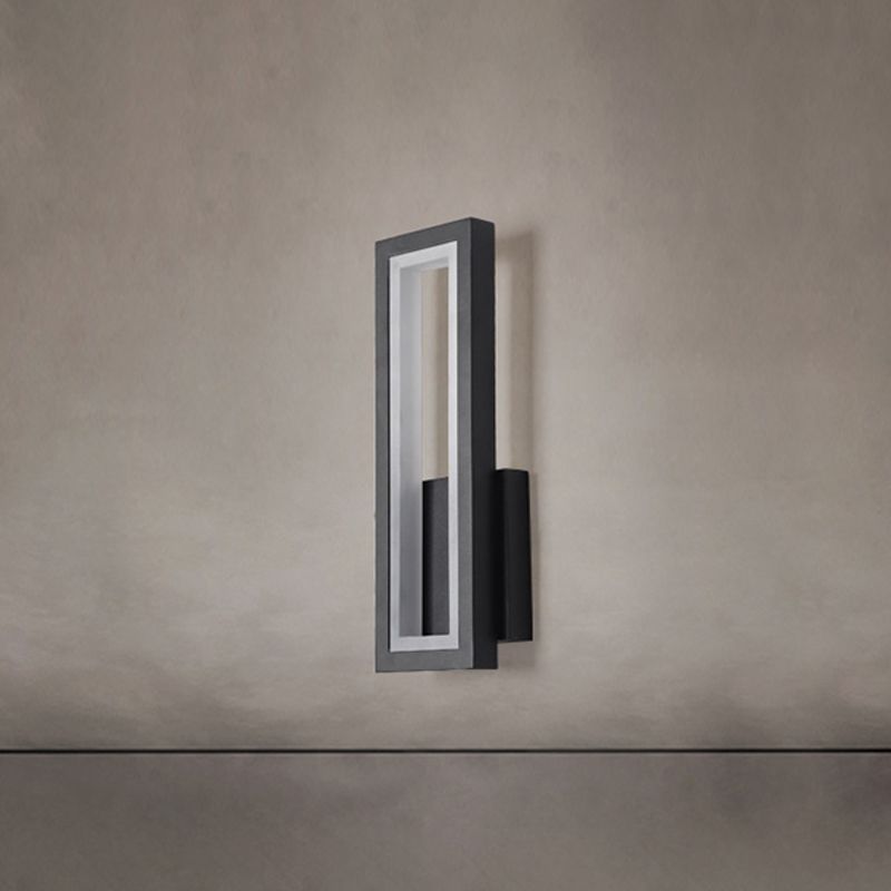 1 Light Rectangle Wall Mounted Lamps Modern Style Metal Wall Sconces