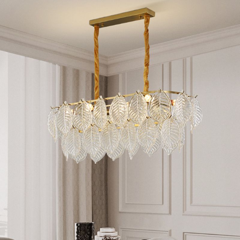 Contemporary Glass Island Lighting Fixture Creative Pendant Light for Dining Room