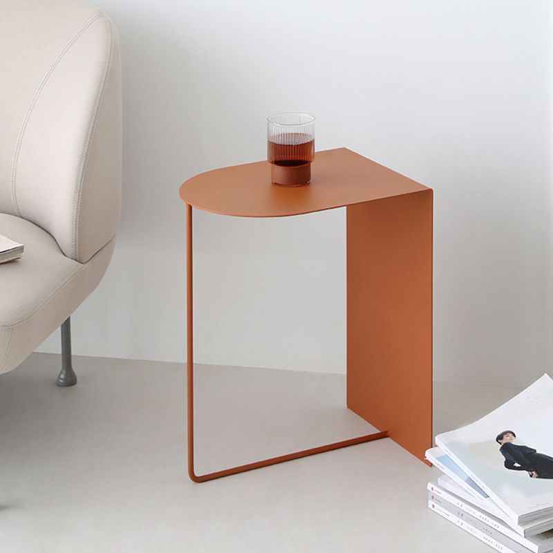 Mid-Century Geometric End Slide Table 19.7" Tall Metal End Table