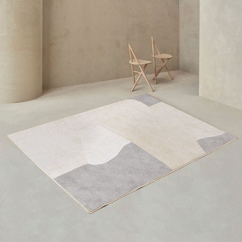 Simplicity Area Carpet Modern Rug Polyester Stain Resistant Area Rug for Living Room