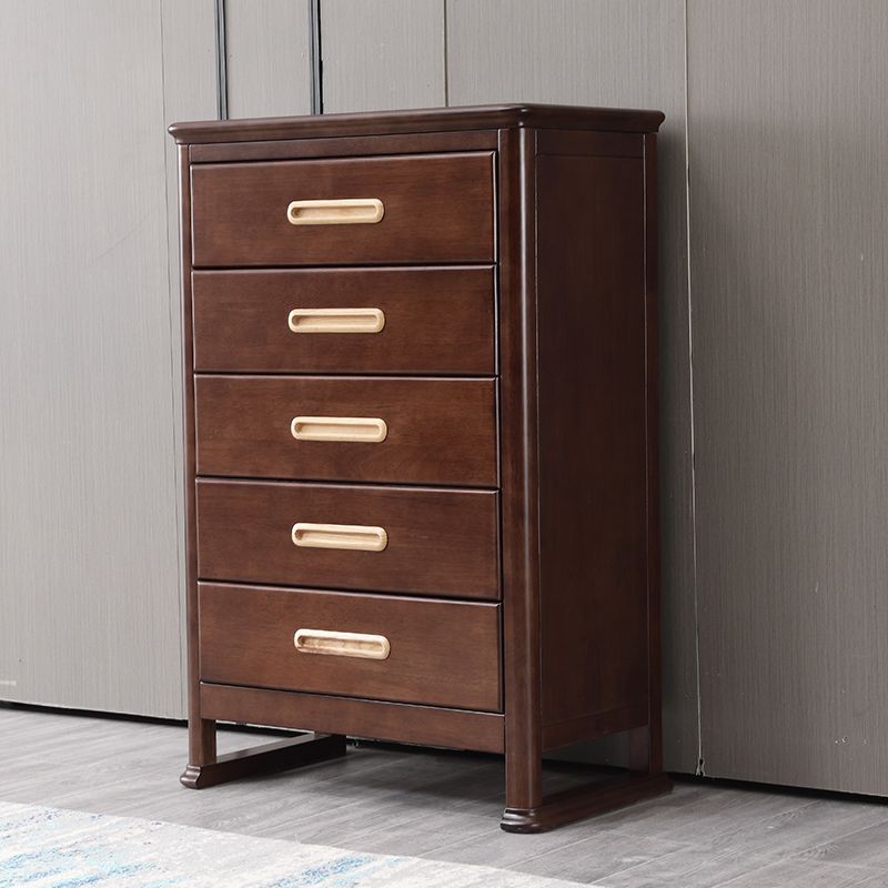 Traditional Brown Storage Chest Dresser Vertical Wooden Chest with 3 / 4 / 5 Drawers