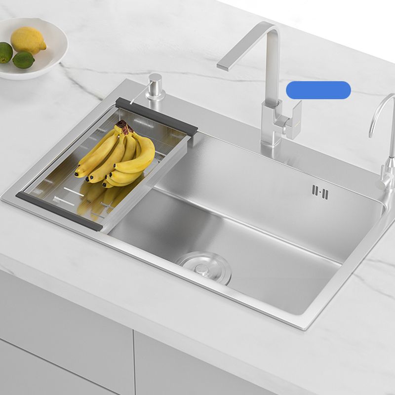 Soundproof Kitchen Sink Overflow Hole Design Kitchen Sink with Basket Strainer