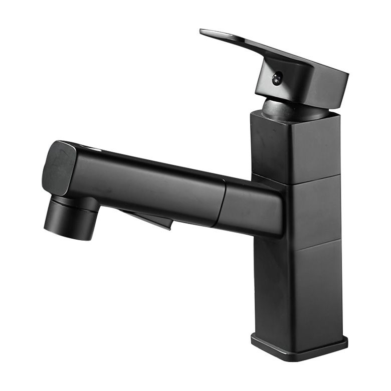 Bathroom Faucet Pull-out Lever Handle Single Hole Washroom Faucet