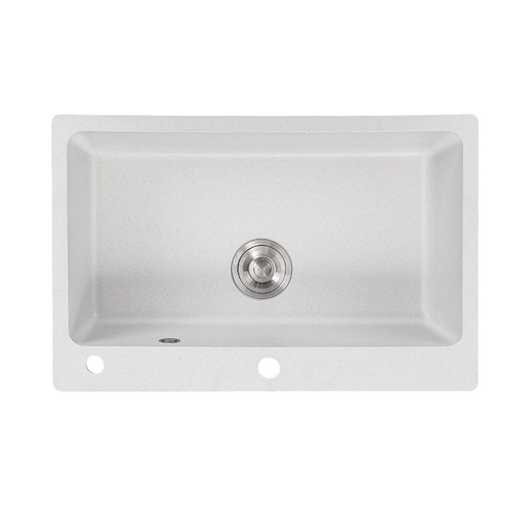Quartz Kitchen Sink Rectangular Shape Single Bowl Kitchen Sink with Drain Strainer Kit
