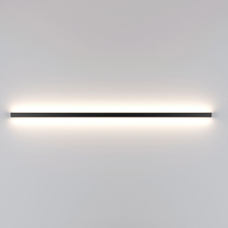 Modern Minimalist Style Linear Flush Mount Wall Sconce Aluminum Wall Mount Light Fixture in Black Finish