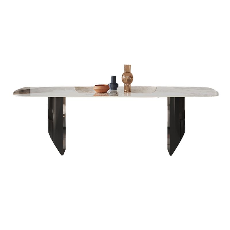 Designer Style 1/4/7 Pieces Dining Set Sintered Stone Dining Table with Leather Chairs