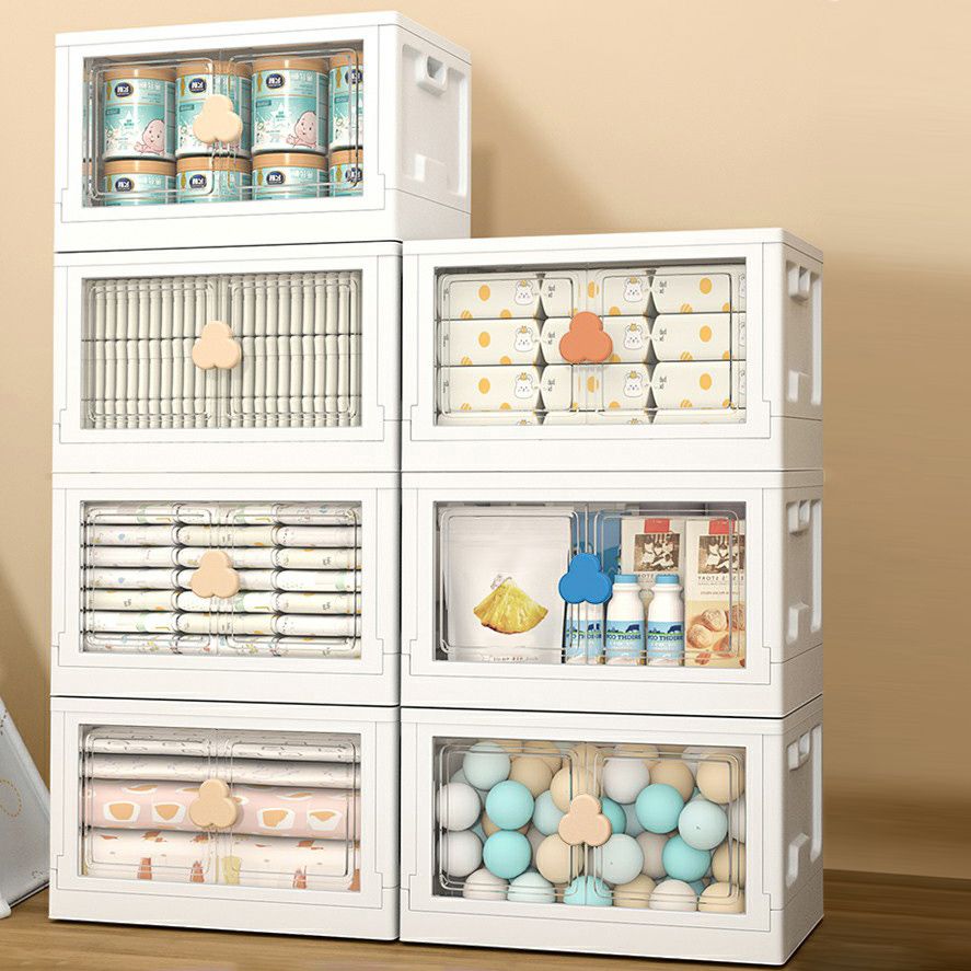 Contemporary Hinged Storage Cabinet Plastic Wardrobe Armoire