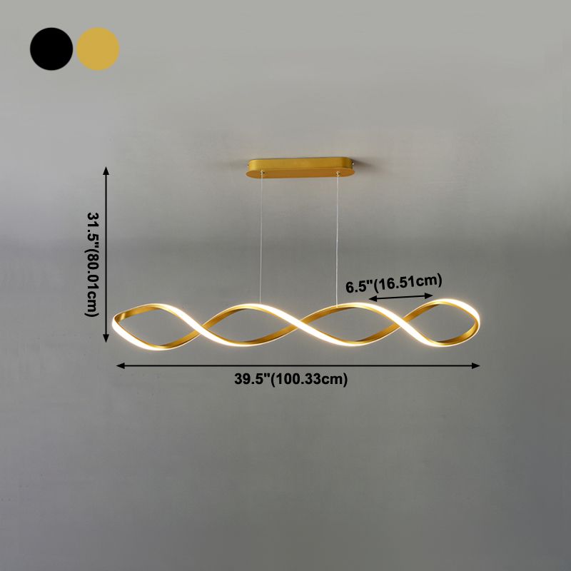 Contemporary Style Linear Island Lighting Metal 1 Light Island Pendant Light