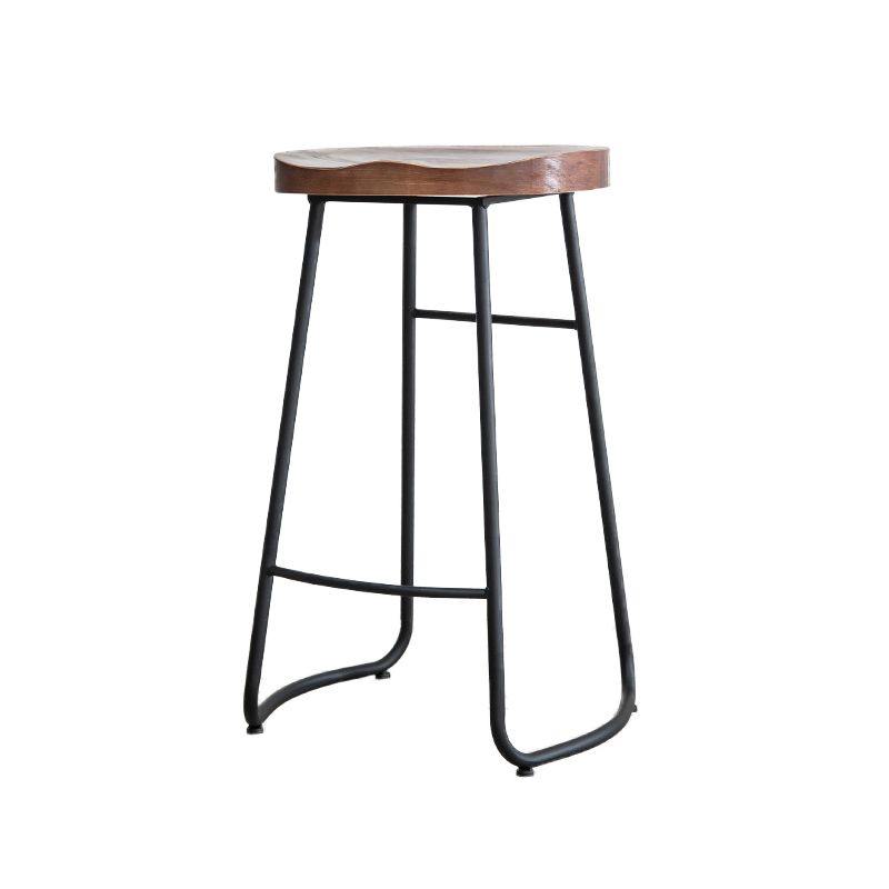 Modern Footrest Solid Wood Bar Stool Dessert Shop Backless Stool