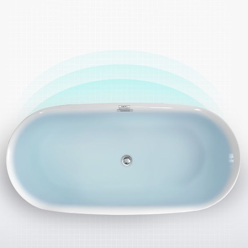 Bathroom Acrylic Oval Bathtub Soaking Tubs without Base in White