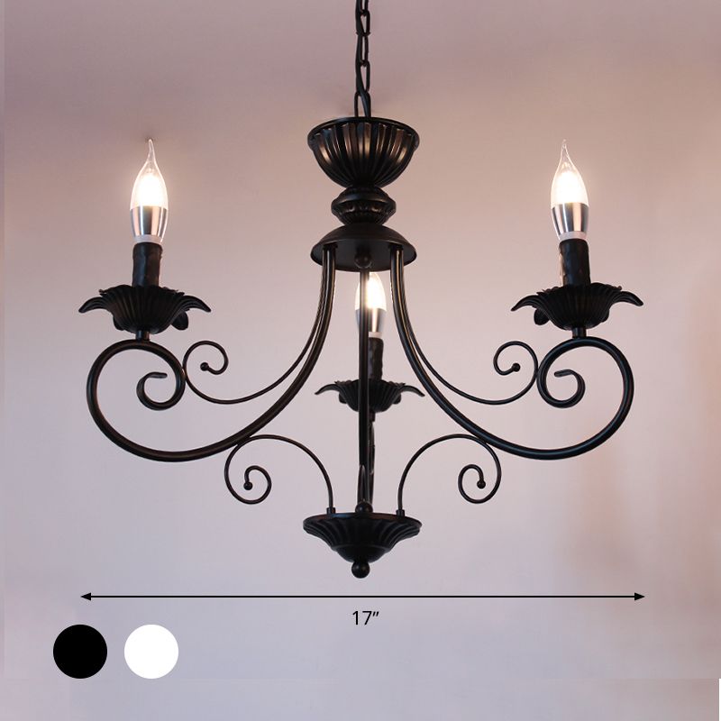 Zwart/witte afwerking Starburst plafond kroonluchter traditionele metaal 3/6/8 koppen woonkamer hanglamp lampje