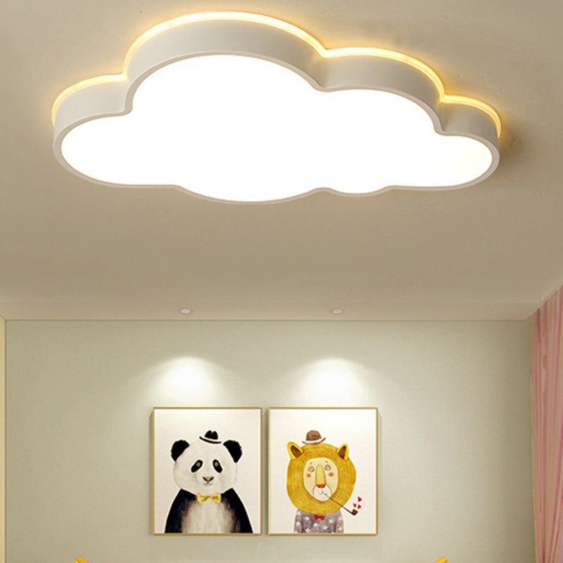 Cloud Slim Pannello Flush Monte Light Simple Simple Stylish Acrylic LED Massimale Light in White for Adult Baby Room