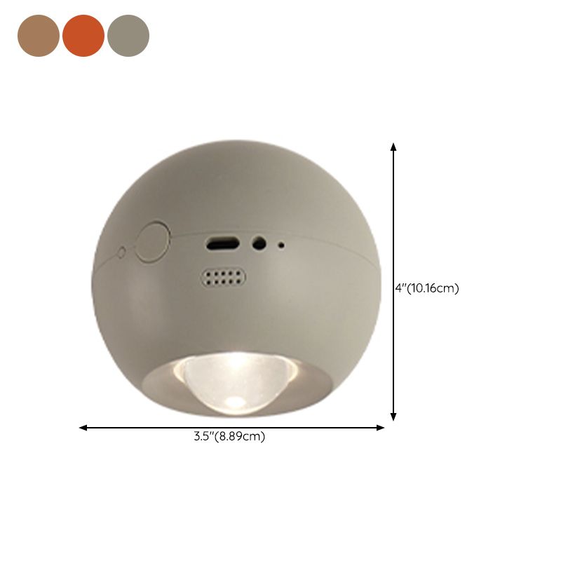 Contemporary Metal Ball Shape Wall Light with Plastic Shade for Living Room